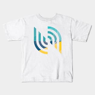 Geometric vector blue yellow abstract Kids T-Shirt